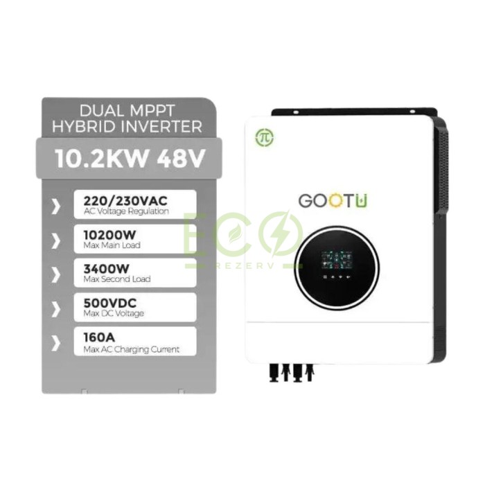 10,2 кВт інвертор Gootu 48В + 3 акумулятори Dyness B4850 комплект резервного живлення 10,2 кВт інвертор Gootu 48В + 3 акумулятори Dyness B4850 комплект резервного живлення