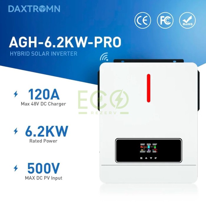 LiFePO4 6,2 кВт інвертор Daxtromn + 16 акумуляторних осередків LF280K 14,4 кВт/год ємність комплект LiFePO4 6,2 кВт інвертор Daxtromn + 16 акумуляторних осередків LF280K 14,4 кВт/год ємність комплект