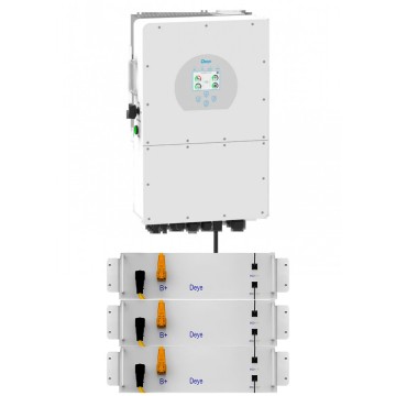 Deye 20 кВт інвертор + три батареї BOS-GM5.1, 51,2 В,100 Ач комплект, високовольтні