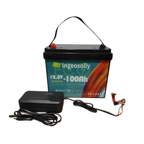 LiFePO4 12,8V/100Ah Акумулятор для інвертора Ingeosolly + зарядка