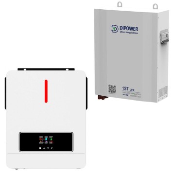 Daxtromn 6,2 кВт інвертор + акумулятор LiFePO4 48V/120Ah Dipower комплект резервного живлення