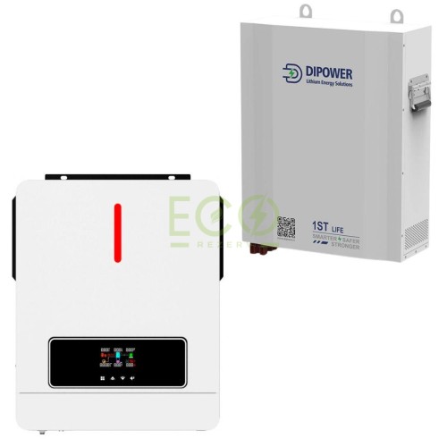 Daxtromn 6,2 кВт інвертор + акумулятор LiFePO4 48V/120Ah Dipower комплект резервного живлення