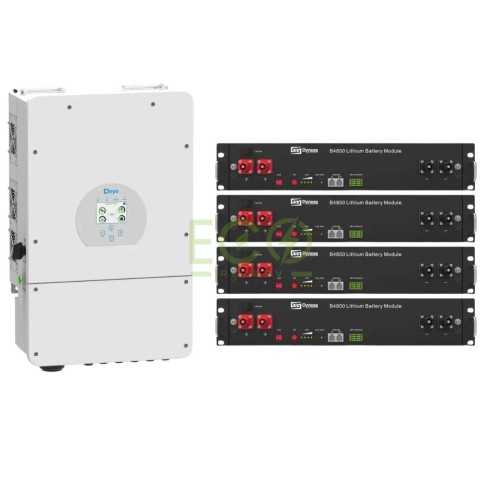 Deye 10 кВт трифазний інвертор + чотири акумулятори DYNESS B4850 LiFePo4 50Ah комплект