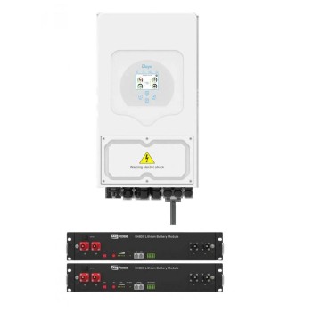 Deye 5 кВт інвертор + два акумулятори DYNESS B4850 LiFePo4 50Ah комплект резервного живлення