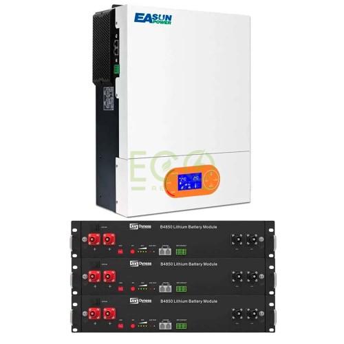 6 кВт інвертор EASUN POWER + 3 LiFePO4 акумулятора Dyness B4850 комплект резервного живлення