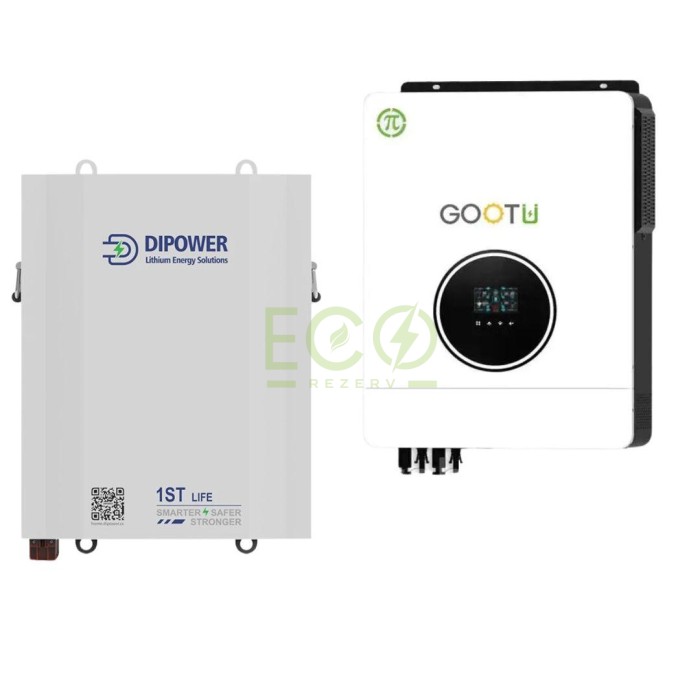 Gootu 10,2 кВт інвертор + акумулятор LiFePO4 48V/120Ah Dipower комплект резервного живлення Gootu 10,2 кВт інвертор + акумулятор LiFePO4 48V/120Ah Dipower комплект резервного живлення