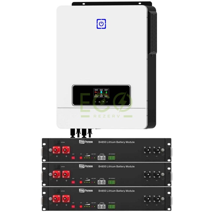 10,2 кВт інвертор Daxtromn + 3 акумулятори Dyness B4850 комплект резервного живлення для дому 10,2 кВт інвертор Daxtromn + 3 акумулятори Dyness B4850 комплект резервного живлення для дому