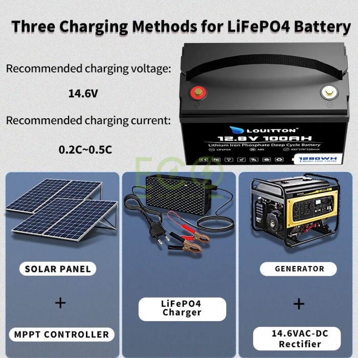 LiFePO4 12V/100Ah Акумулятор Louitton + зарядка LiFePO4 12V/100Ah Акумулятор Louitton + зарядка