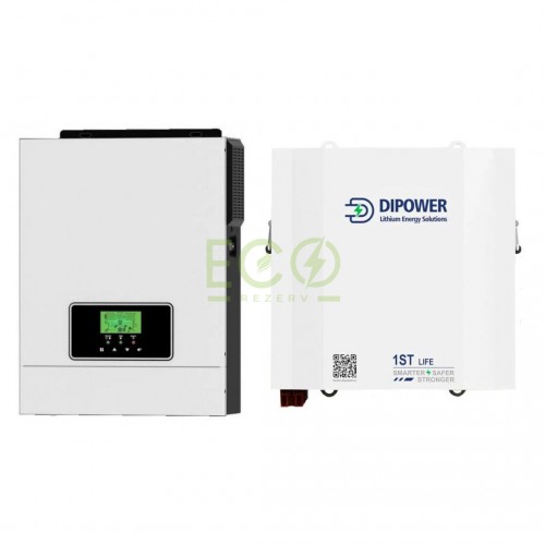 Daxtromn 3 кВт інвертор + акумулятор LiFePO4 24V/120Ah Dipower комплект резервного живлення