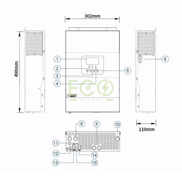 LiFePO4 5.5 кВт інвертор Daxtromn + 16 акумуляторних осередків LF280K 14,4 кВт/год ємність LiFePO4 5.5 кВт інвертор Daxtromn + 16 акумуляторних осередків LF280K 14,4 кВт/год ємність