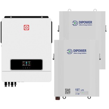 Daxtromn 10,2 кВт інвертор + два акумулятори LiFePO4 48V/120Ah Dipower комплект резервного живлення